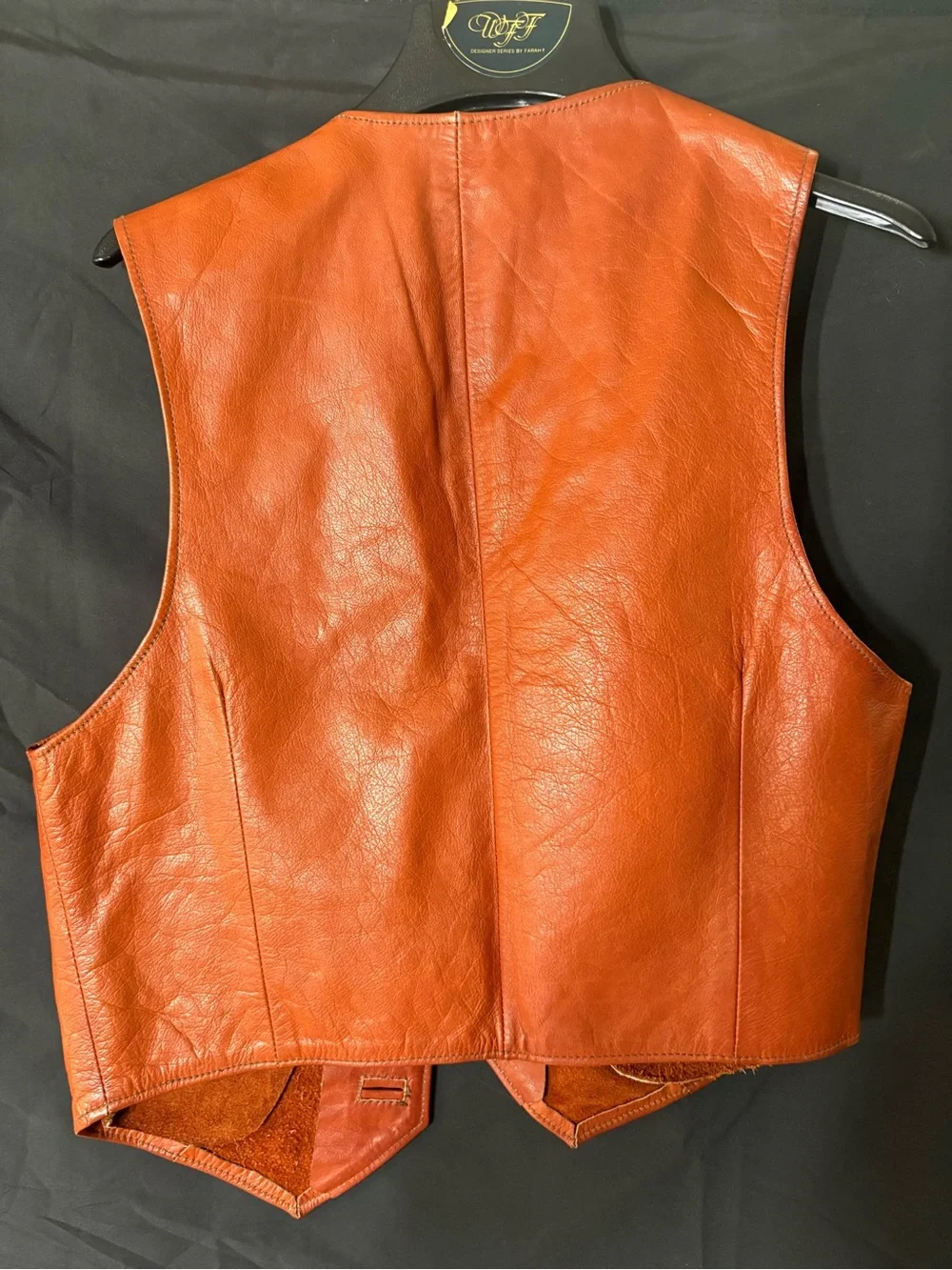Orange Leather Vest - Champ-Lux Leather